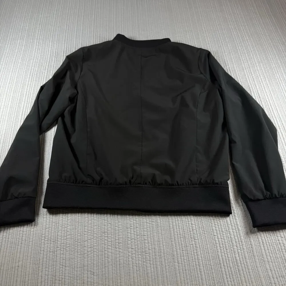 Banana Republic Black Bomber Jacket Mens M Full Zip Minimalist Normcore